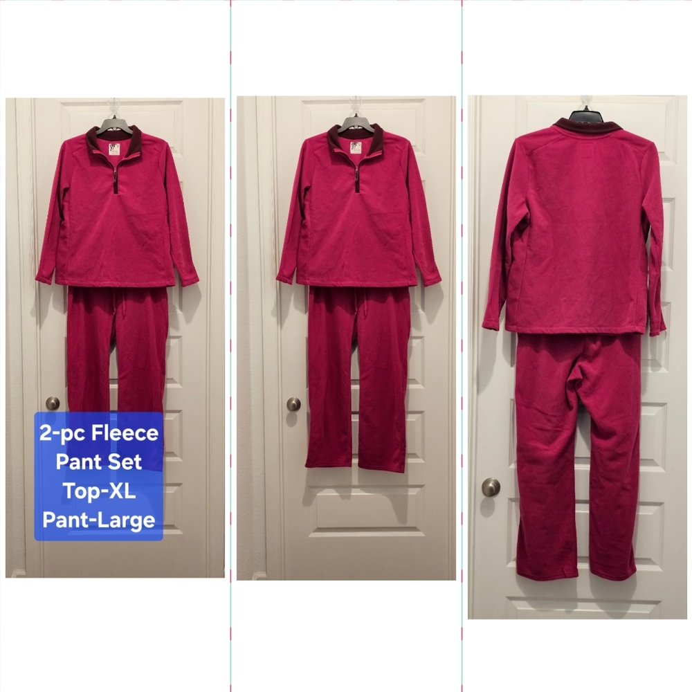Old Navy Fleece 2-Piece Pant Set, GUC, Top XL, Pant Large